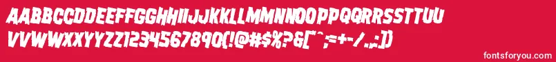 Dreadringerrotate2 Font – White Fonts on Red Background