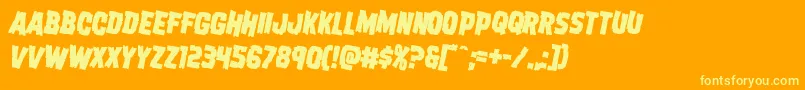 Dreadringerrotate2 Font – Yellow Fonts on Orange Background