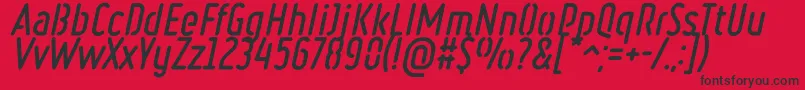 RulerStencilBoldItalic-Schriftart – Schwarze Schriften auf rotem Hintergrund