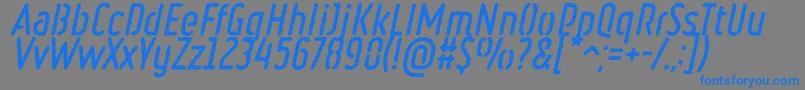 RulerStencilBoldItalic Font – Blue Fonts on Gray Background