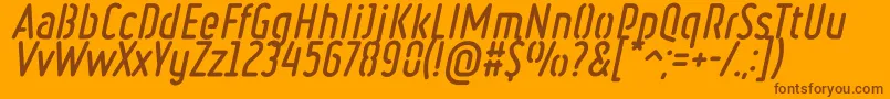 RulerStencilBoldItalic Font – Brown Fonts on Orange Background