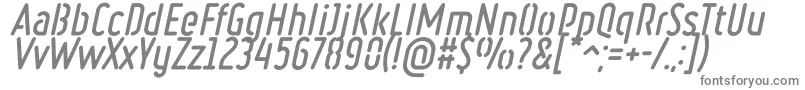 フォントRulerStencilBoldItalic – 白い背景に灰色の文字