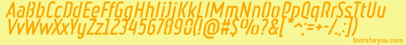 RulerStencilBoldItalic Font – Orange Fonts on Yellow Background