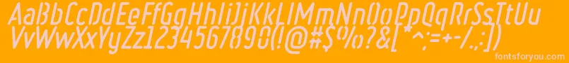 RulerStencilBoldItalic Font – Pink Fonts on Orange Background