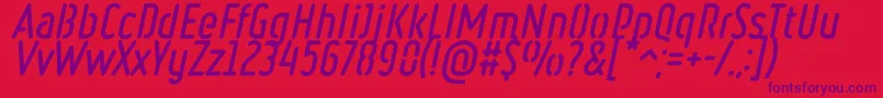 RulerStencilBoldItalic Font – Purple Fonts on Red Background