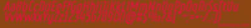 RulerStencilBoldItalic Font – Red Fonts on Brown Background
