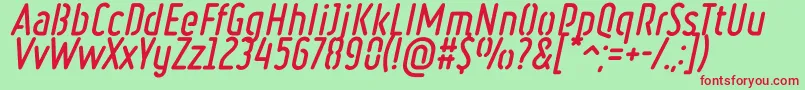 RulerStencilBoldItalic Font – Red Fonts on Green Background