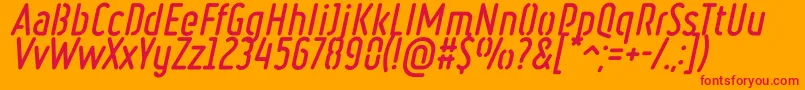 RulerStencilBoldItalic Font – Red Fonts on Orange Background