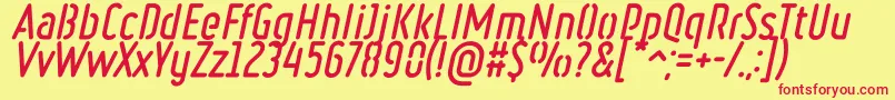 フォントRulerStencilBoldItalic – 赤い文字の黄色い背景