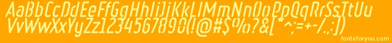 フォントRulerStencilBoldItalic – オレンジの背景に黄色の文字