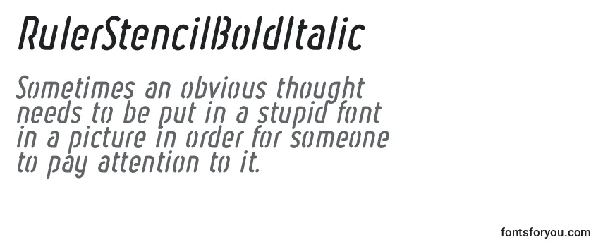 RulerStencilBoldItalic-fontti