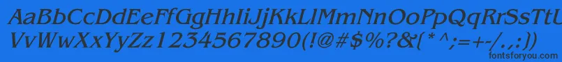フォントBenguiatItalic – 黒い文字の青い背景