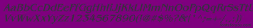 BenguiatItalic-Schriftart – Schwarze Schriften auf violettem Hintergrund