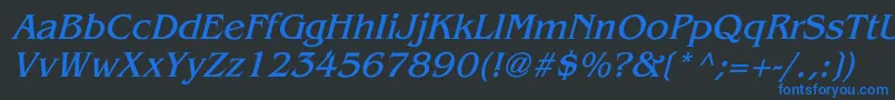 Czcionka BenguiatItalic – niebieskie czcionki na czarnym tle