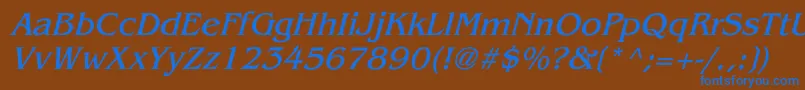 BenguiatItalic-fontti – siniset fontit ruskealla taustalla