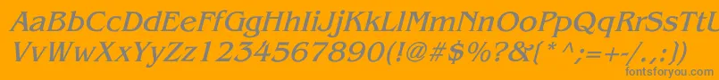BenguiatItalic-Schriftart – Graue Schriften auf orangefarbenem Hintergrund