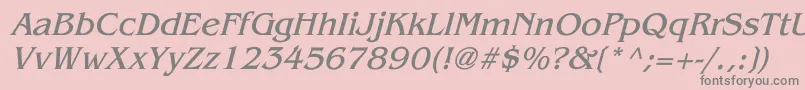 Czcionka BenguiatItalic – szare czcionki na różowym tle