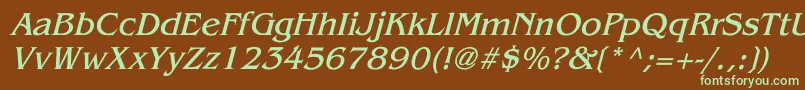 BenguiatItalic Font – Green Fonts on Brown Background