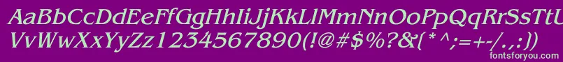 BenguiatItalic Font – Green Fonts on Purple Background