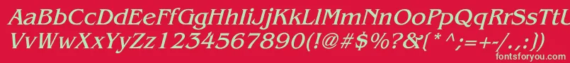 Шрифт BenguiatItalic – зелёные шрифты на красном фоне