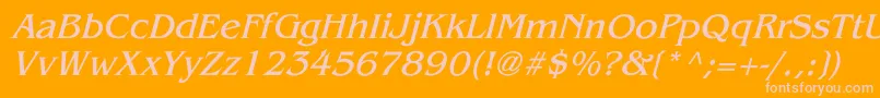 フォントBenguiatItalic – オレンジの背景にピンクのフォント