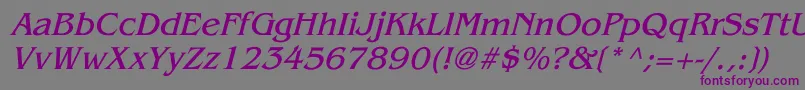 BenguiatItalic Font – Purple Fonts on Gray Background