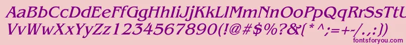 Police BenguiatItalic – polices violettes sur fond rose