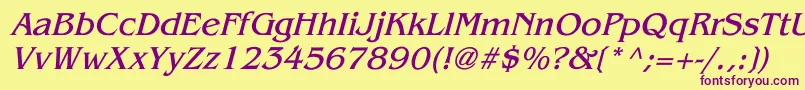 BenguiatItalic Font – Purple Fonts on Yellow Background