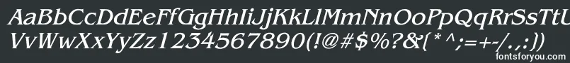 BenguiatItalic-fontti – valkoiset fontit mustalla taustalla
