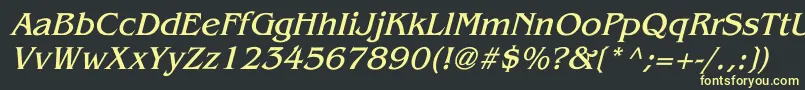 BenguiatItalic Font – Yellow Fonts on Black Background