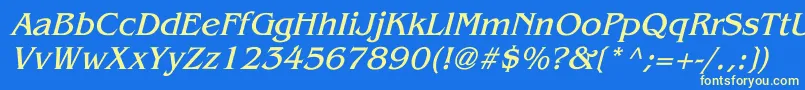 BenguiatItalic Font – Yellow Fonts on Blue Background