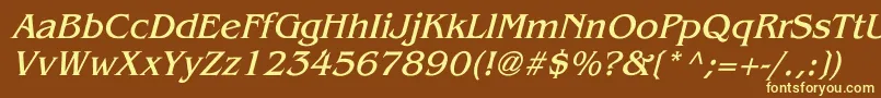 BenguiatItalic Font – Yellow Fonts on Brown Background