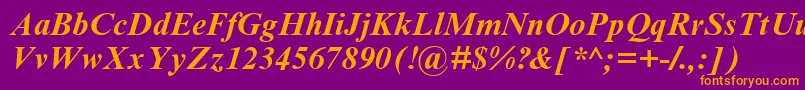 TimesNrCyrMtBoldInclined Font – Orange Fonts on Purple Background