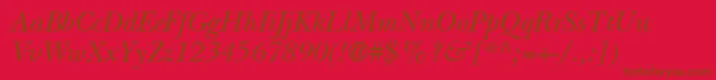 ItcNewBaskervilleLtItalic Font – Brown Fonts on Red Background