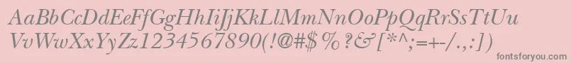 ItcNewBaskervilleLtItalic Font – Gray Fonts on Pink Background