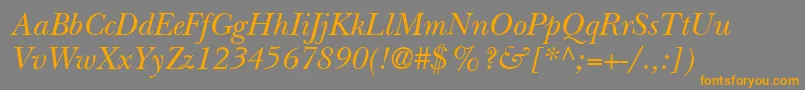 ItcNewBaskervilleLtItalic Font – Orange Fonts on Gray Background