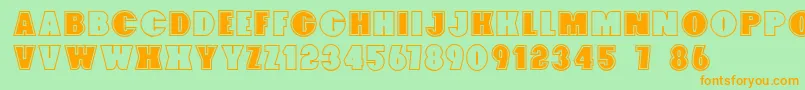 Foxxyoutline Font – Orange Fonts on Green Background