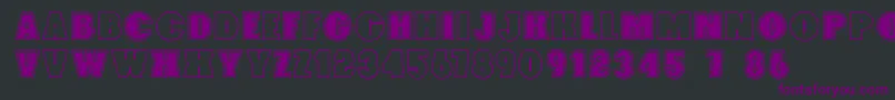 Czcionka Foxxyoutline – fioletowe czcionki na czarnym tle