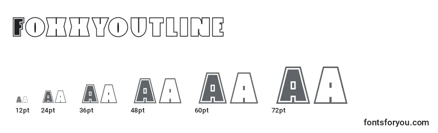 Foxxyoutline Font Sizes