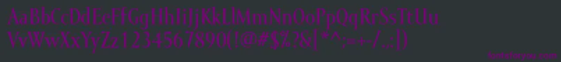 Czcionka Mramormedium – fioletowe czcionki na czarnym tle