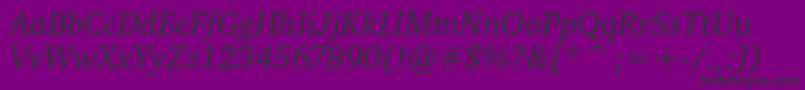Police CharteritcItalic – polices noires sur fond violet