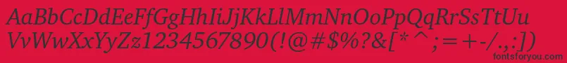 CharteritcItalic Font – Black Fonts on Red Background