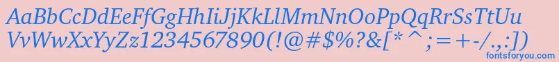 CharteritcItalic Font – Blue Fonts on Pink Background