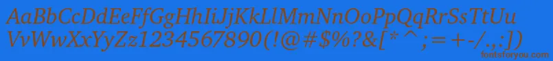 Police CharteritcItalic – polices brunes sur fond bleu