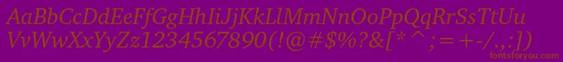 CharteritcItalic-Schriftart – Braune Schriften auf violettem Hintergrund
