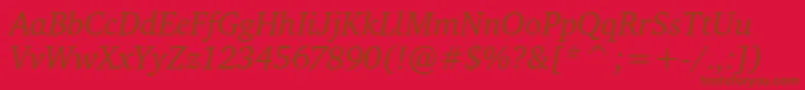 CharteritcItalic Font – Brown Fonts on Red Background