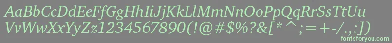 CharteritcItalic Font – Green Fonts on Gray Background