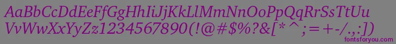 CharteritcItalic Font – Purple Fonts on Gray Background