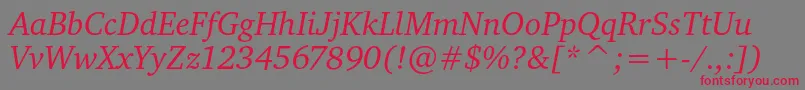 CharteritcItalic Font – Red Fonts on Gray Background