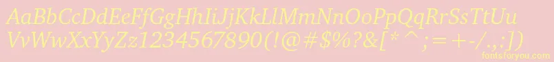 CharteritcItalic Font – Yellow Fonts on Pink Background